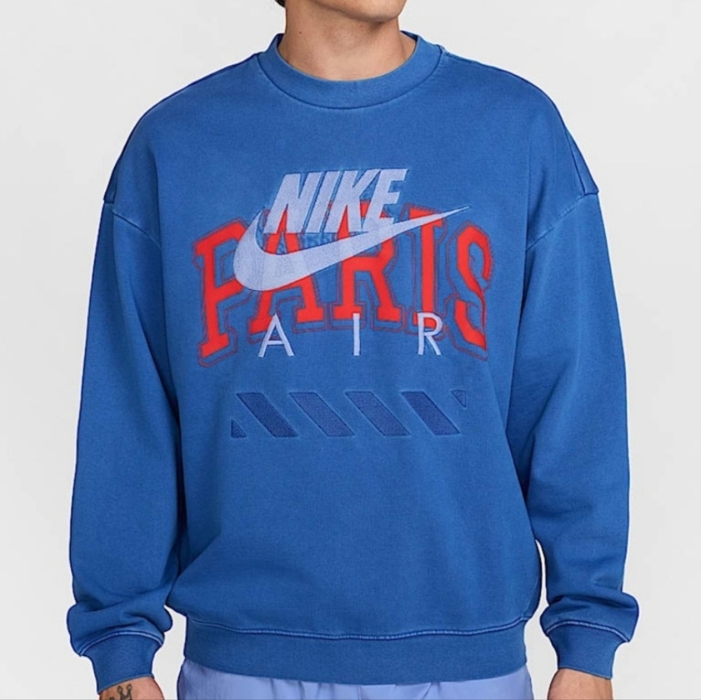 NWT Men's Nike OVERSIZED Blue Crewneck Sweatshirt